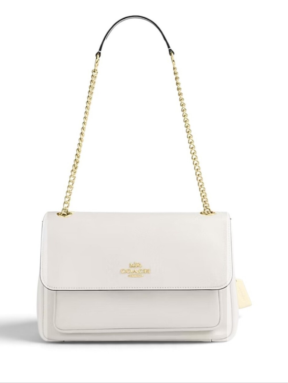 Coach Elodie White Leather Chain Shoulder Bag